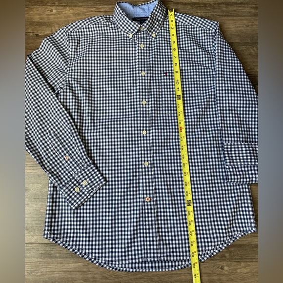 Tommy Hilfiger Navy and White Checkered Shirt Size M - Picture 5 of 9